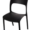 Fabulaxe Modern Plastic Outdoor Dining Chair with Open Curved Back, Black QI004227.BK